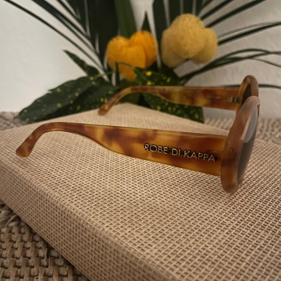 Italy Vintage ROBE DI KAPPA 90's Amber Tortoise Sunglasses Oval/Round - Picture 2 of 15